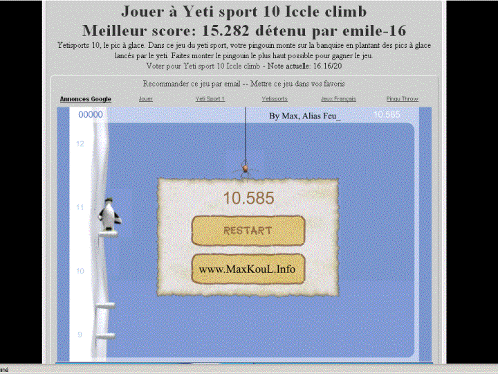 Score de smievis à Yeti sport 10 Iccle climb