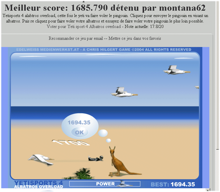 Score de montana62 à Yeti sport 4 Albatros overload